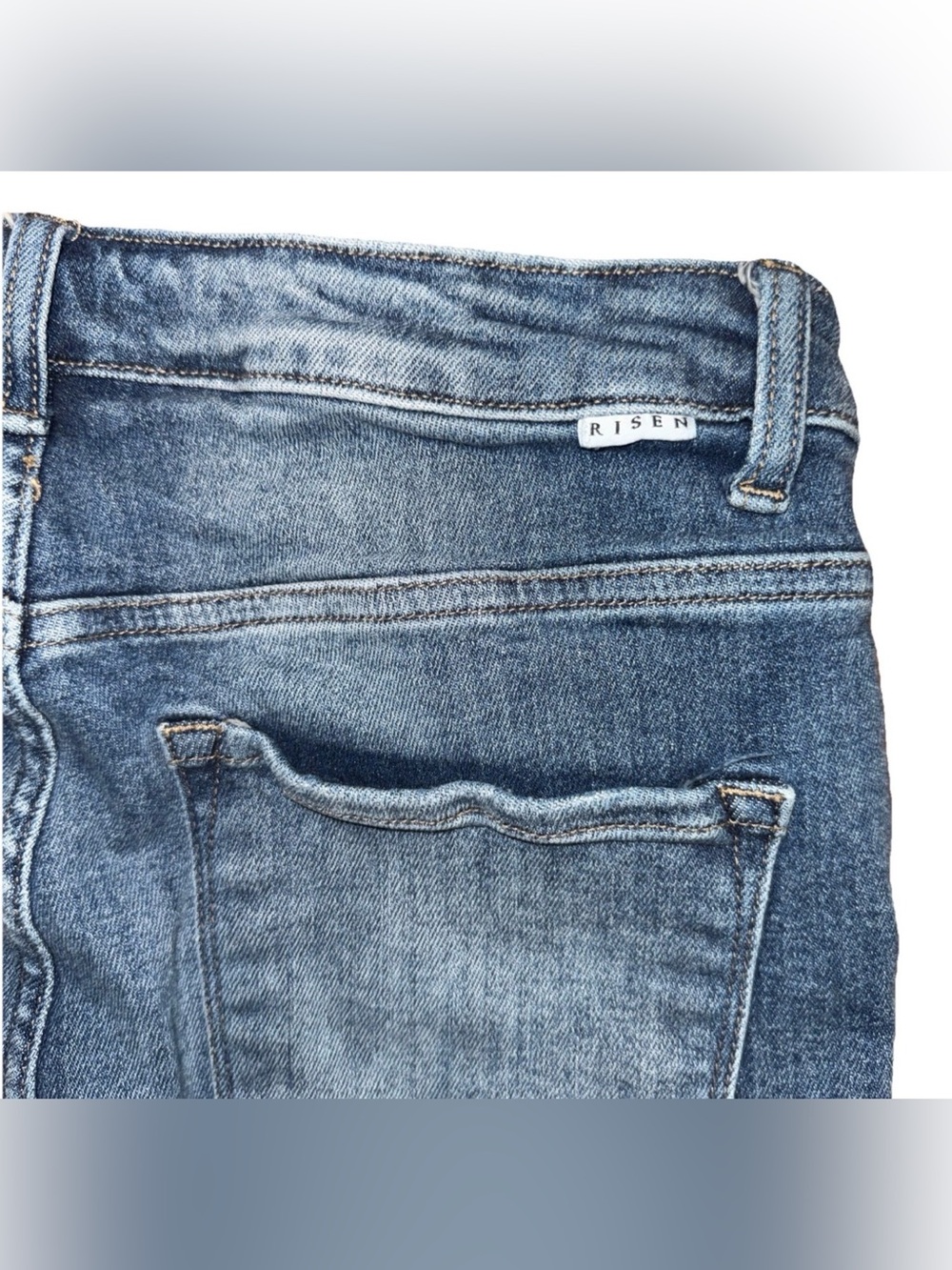 Risen Jeans Womens Sz 11/30 Distressed High Rise Boot Cut Cowgirl Rodeo RDP5099 - Picture 6 of 8